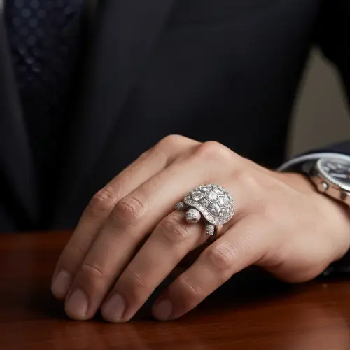 Diamond ring middle finger