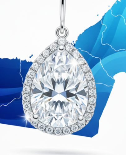 Diamond earring with map