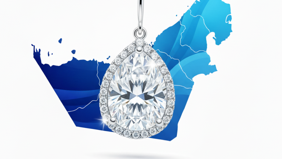 Diamond earring with map