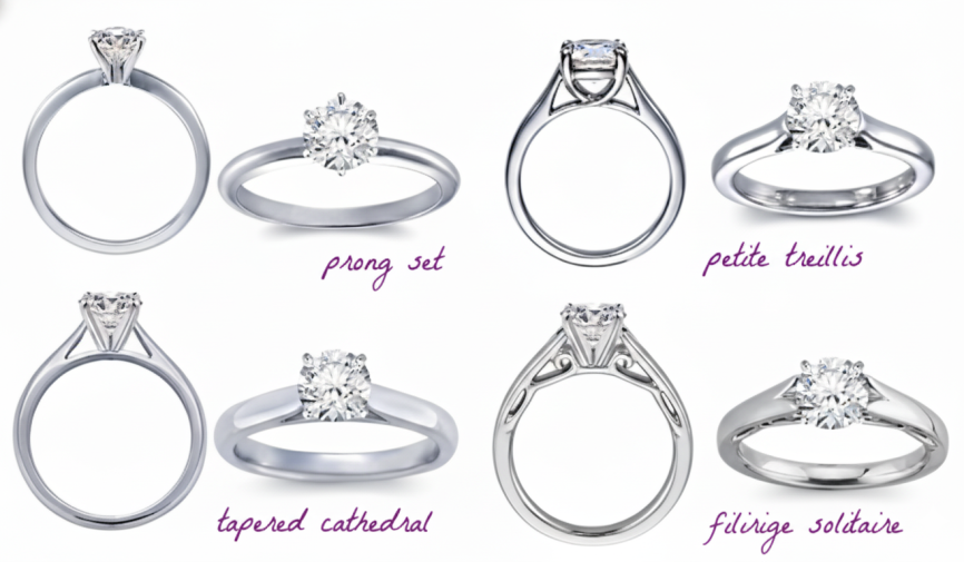 Diamond rings setting