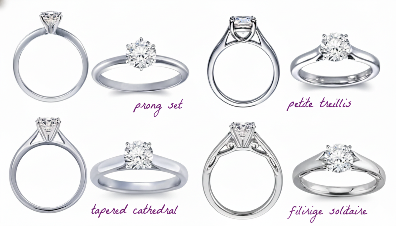 Diamond rings setting
