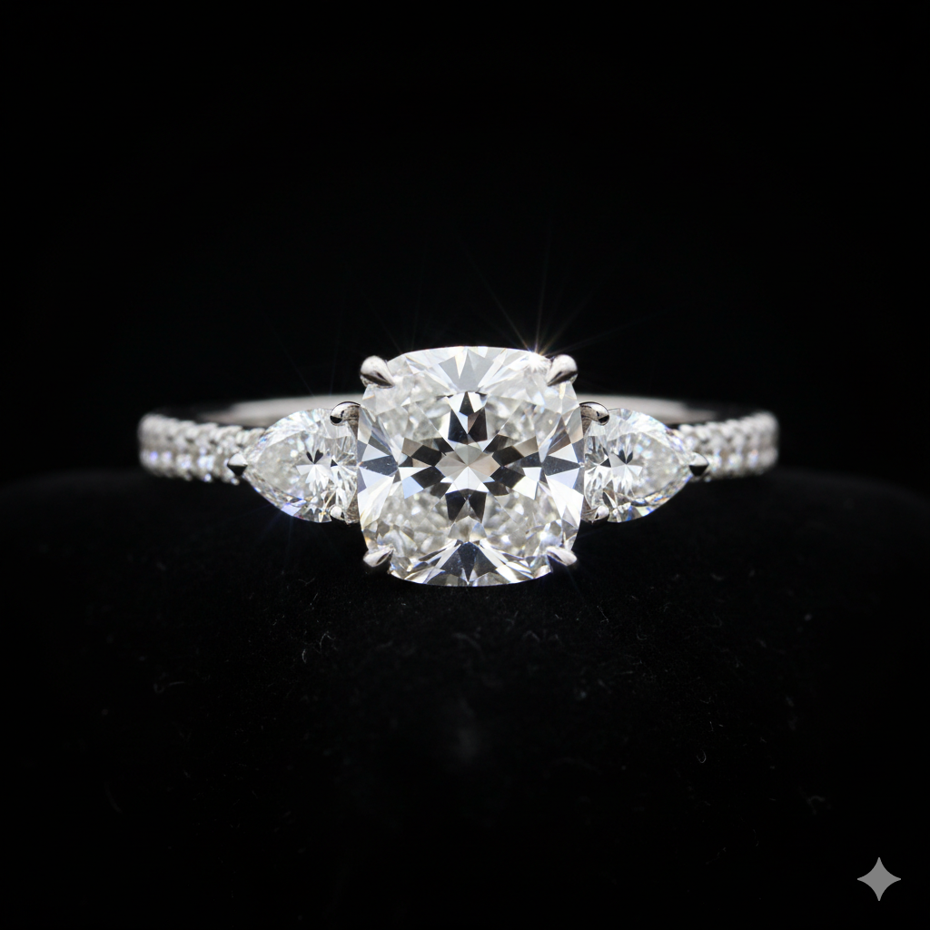 Three stone diamond ring