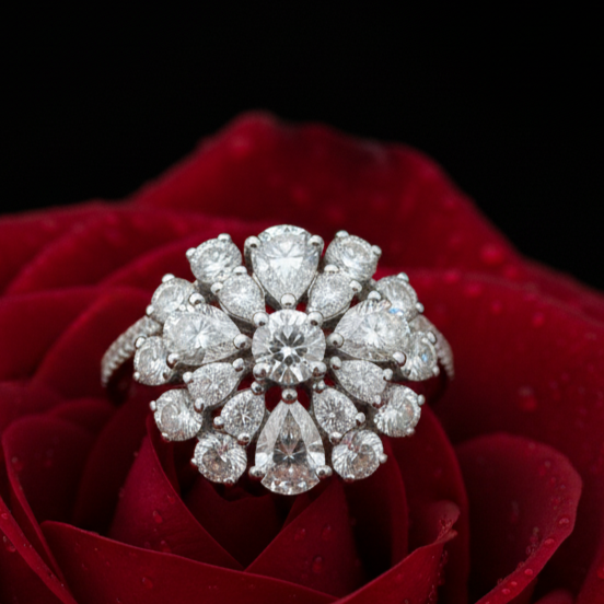 diamond cluster ring