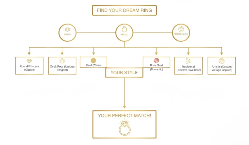 Diamond ring choice flow chart