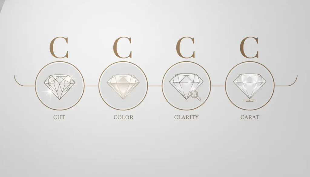 4Cs of a 1 carat diamond explained: cut, color, clarity, carat guide for UAE buyers