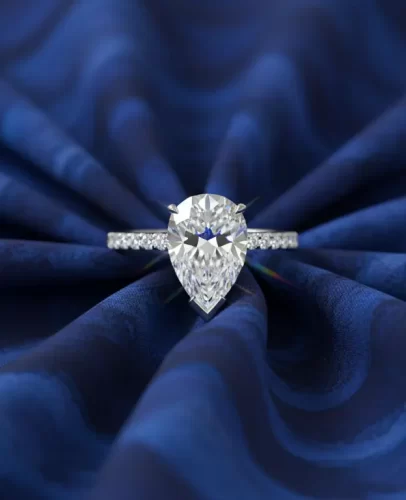 Pear shaped diamond ring