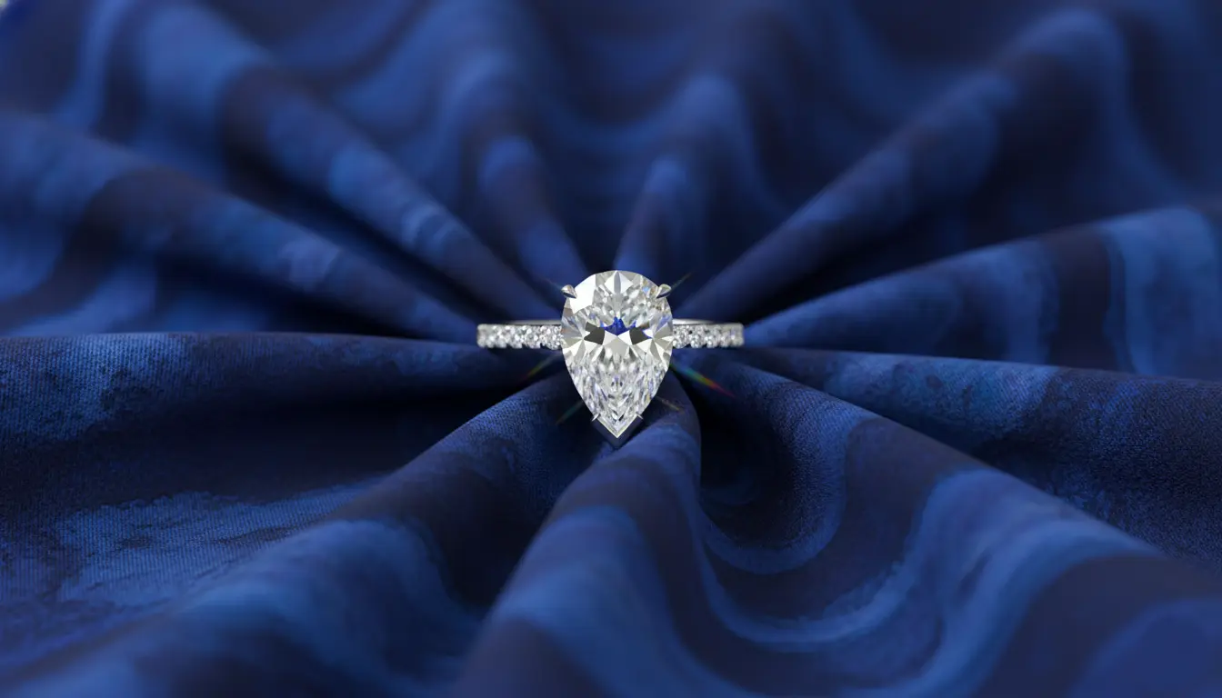 Pear shaped diamond ring